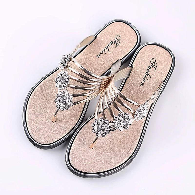 Sexy Women's Flat Flip Flops Fashion Casual Slippers Flower Lightweight Sandals - Image 6