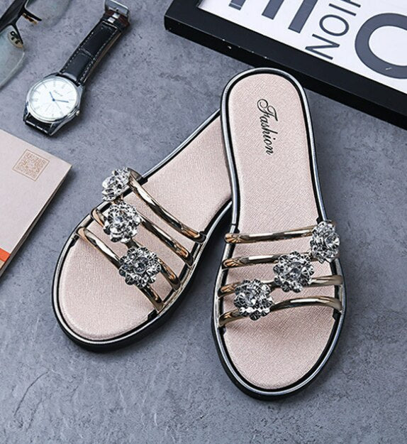 Sexy Women's Flat Flip Flops Fashion Casual Slippers Flower Lightweight Sandals - Image 7