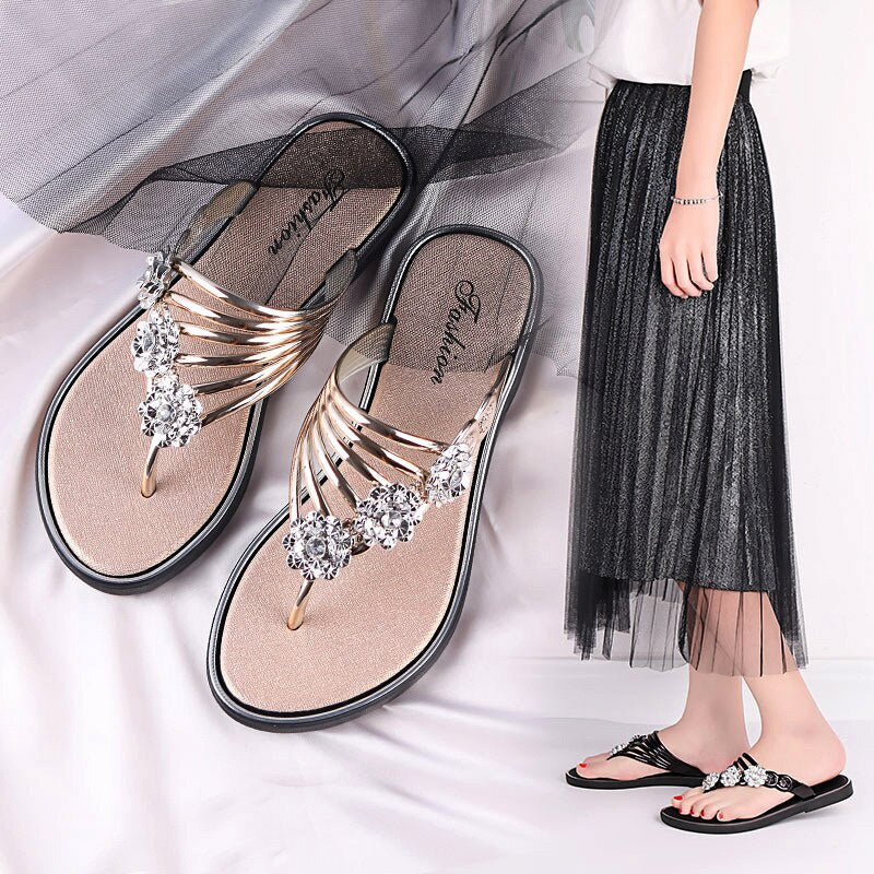 Sexy Women's Flat Flip Flops Fashion Casual Slippers Flower Lightweight Sandals - Image 8