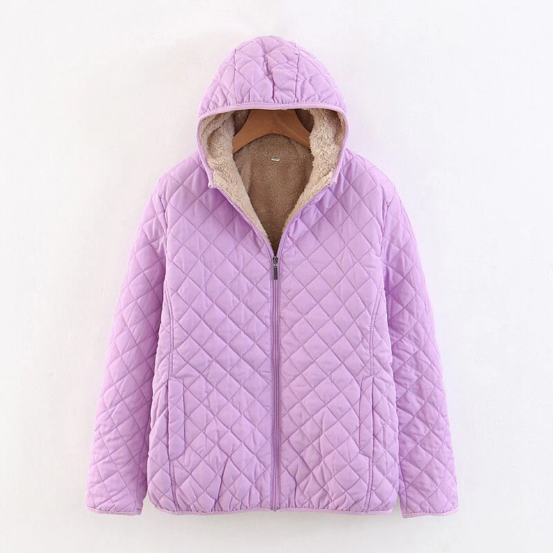 Women Autumn Winter Parkas Coat Jackets Female Lamb Hooded Plaid Long Sleeve Warm Winter Jacket S~3XL casaco feminino - Image 10