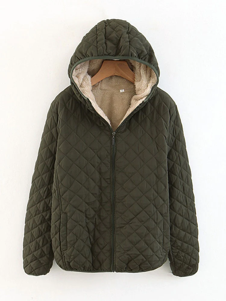 Women Autumn Winter Parkas Coat Jackets Female Lamb Hooded Plaid Long Sleeve Warm Winter Jacket S~3XL casaco feminino - Image 15