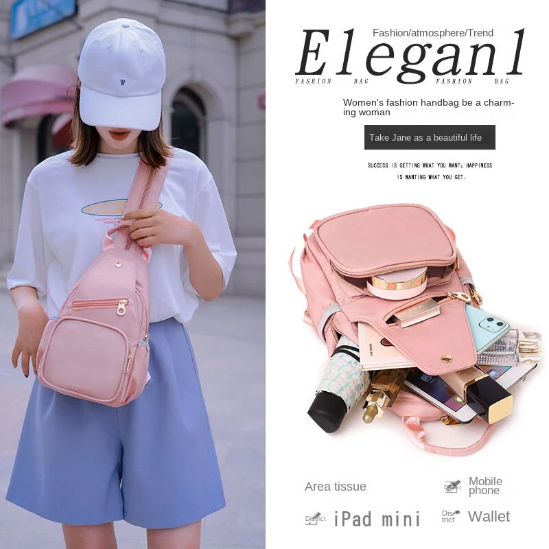Women Bag New 2022 Chest Bag Female Oxford Bag Wild Messenger Bag Fashion One Shoulder Chest Bag Casual Crossbody Pack for Women - Image 8