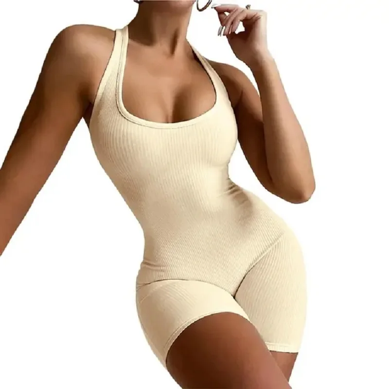 Women Bodysuit Sleeveless GymBackless Jumpsuit Workout Catsuit Bodycon Romper Sportswear Fitness Yoga Suit Sexy One Piece - Image 5