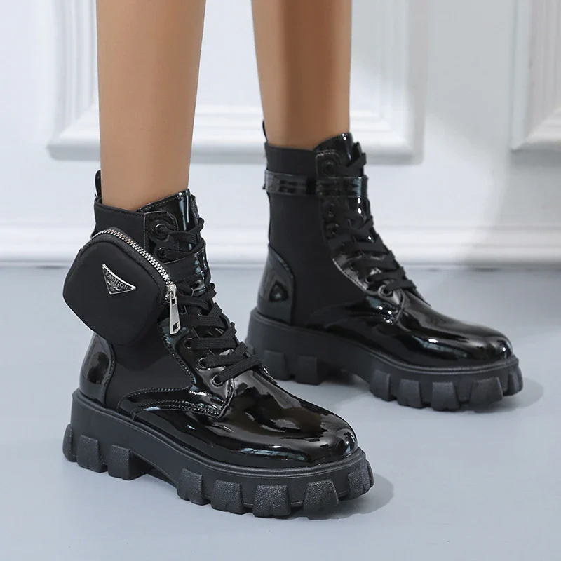 Women Boots Motorcycle Casual Shoes New Woman Leather Minimalist Classic Punk Female Mary Jane Goth Shoes Platform Boots Women - Image 4