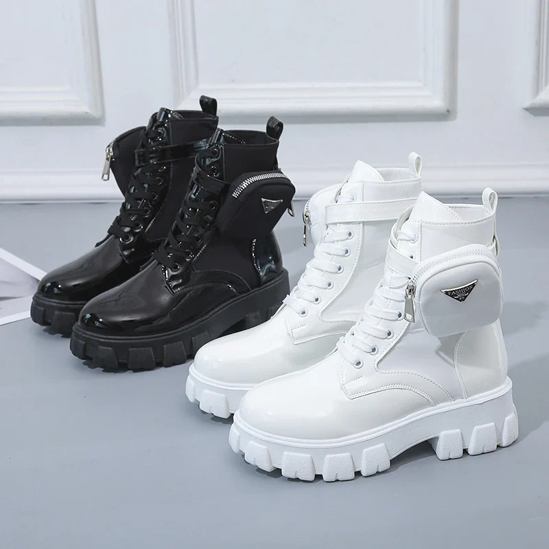 Women Boots Motorcycle Casual Shoes New Woman Leather Minimalist Classic Punk Female Mary Jane Goth Shoes Platform Boots Women - Image 5