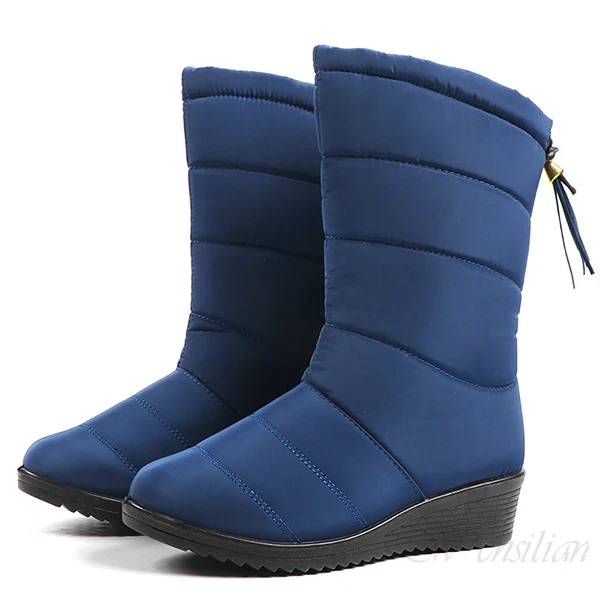 Women Boots Waterproof Winter Snow Ankle  Boots Fur Plush Down Warm Shoes Tassel Black Women Booties Fashion Botas Mujer Inviern - Image 3