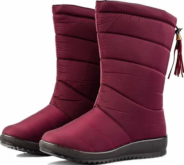 Women Boots Waterproof Winter Snow Ankle  Boots Fur Plush Down Warm Shoes Tassel Black Women Booties Fashion Botas Mujer Inviern - Image 4