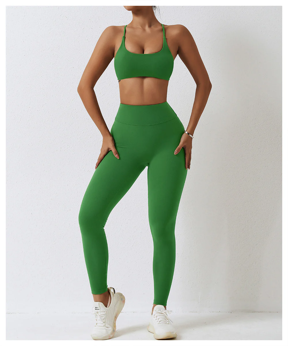 Women Bra Leggings Shorts Running Workout Clothing Yoga Suits Top Sportswear Gym Fitness Sets - Image 21