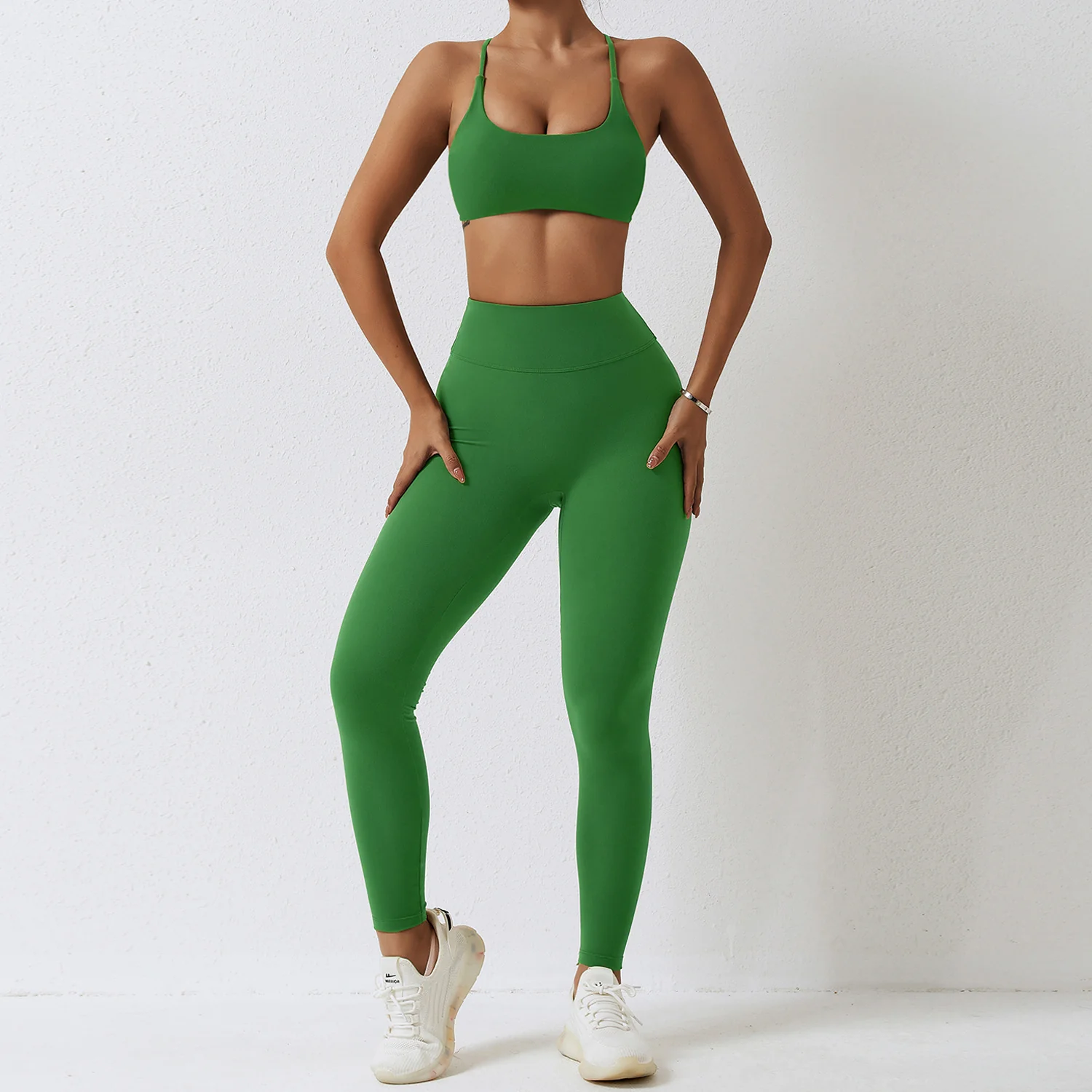 Women Bra Leggings Shorts Running Workout Clothing Yoga Suits Top Sportswear Gym Fitness Sets - Image 4