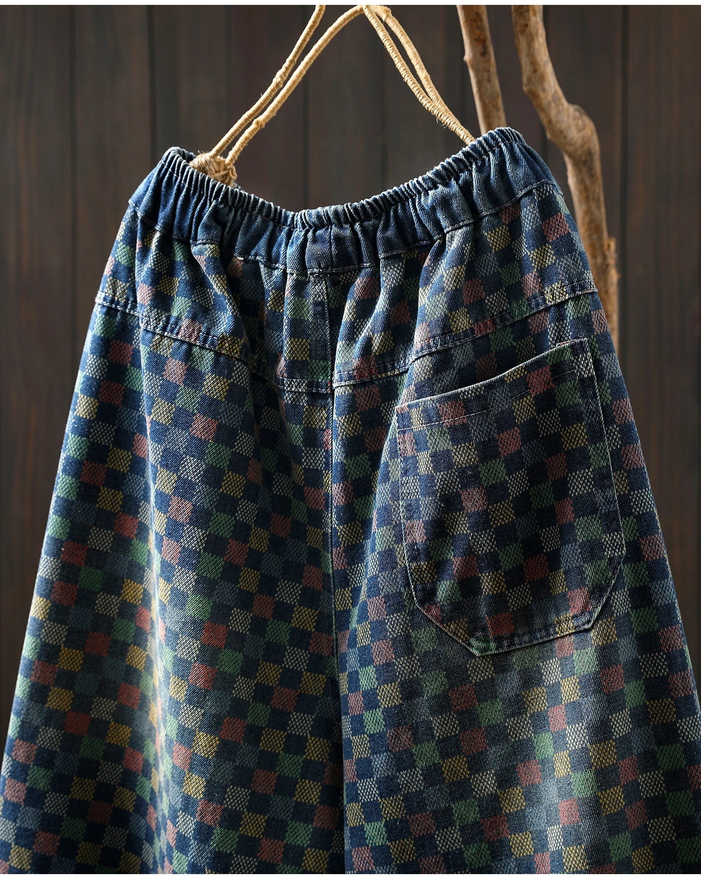 Women Casual Boyfriend Jeans New Arrival 2025 Autumn Vintage Style Plaid Pattern Loose Female Denim Harem Pants M1854 - Image 15
