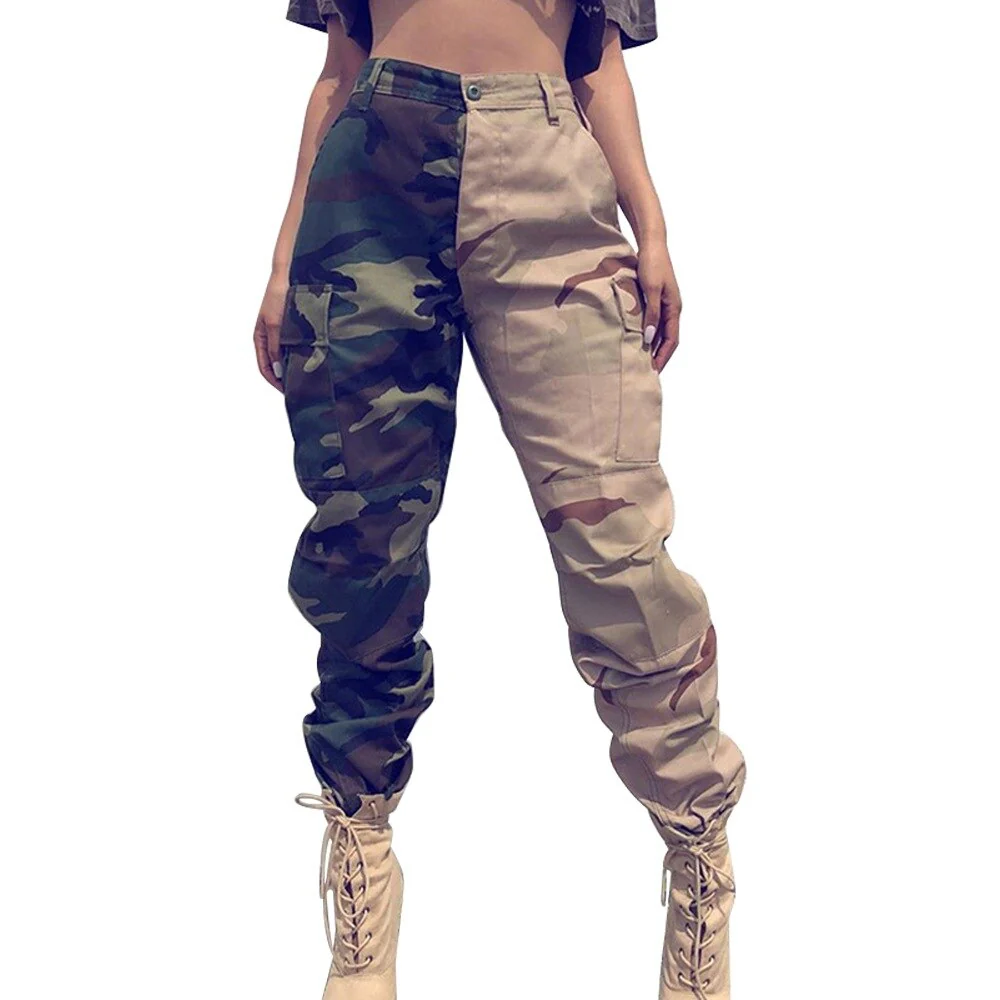 Women Casual Cargo Pants Summer Fall Ladies Trendy Patchwork Camouflage Trousers Pants - Image 4