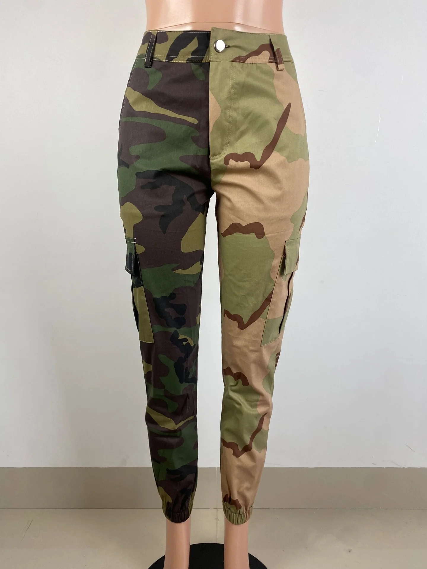 Women Casual Cargo Pants Summer Fall Ladies Trendy Patchwork Camouflage Trousers Pants - Image 7
