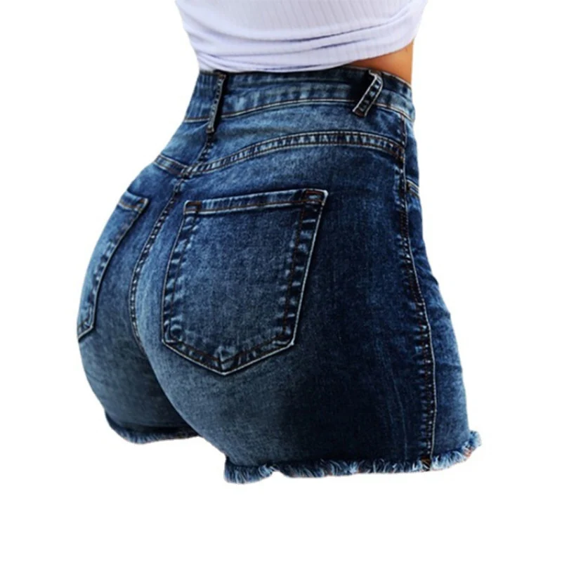 Women Denim Shorts 2023 New Summer Lady Clothing High Waist Jeans Shorts Fringe Frayed Ripped Casual Hot Shorts Denim Shorts - Image 8