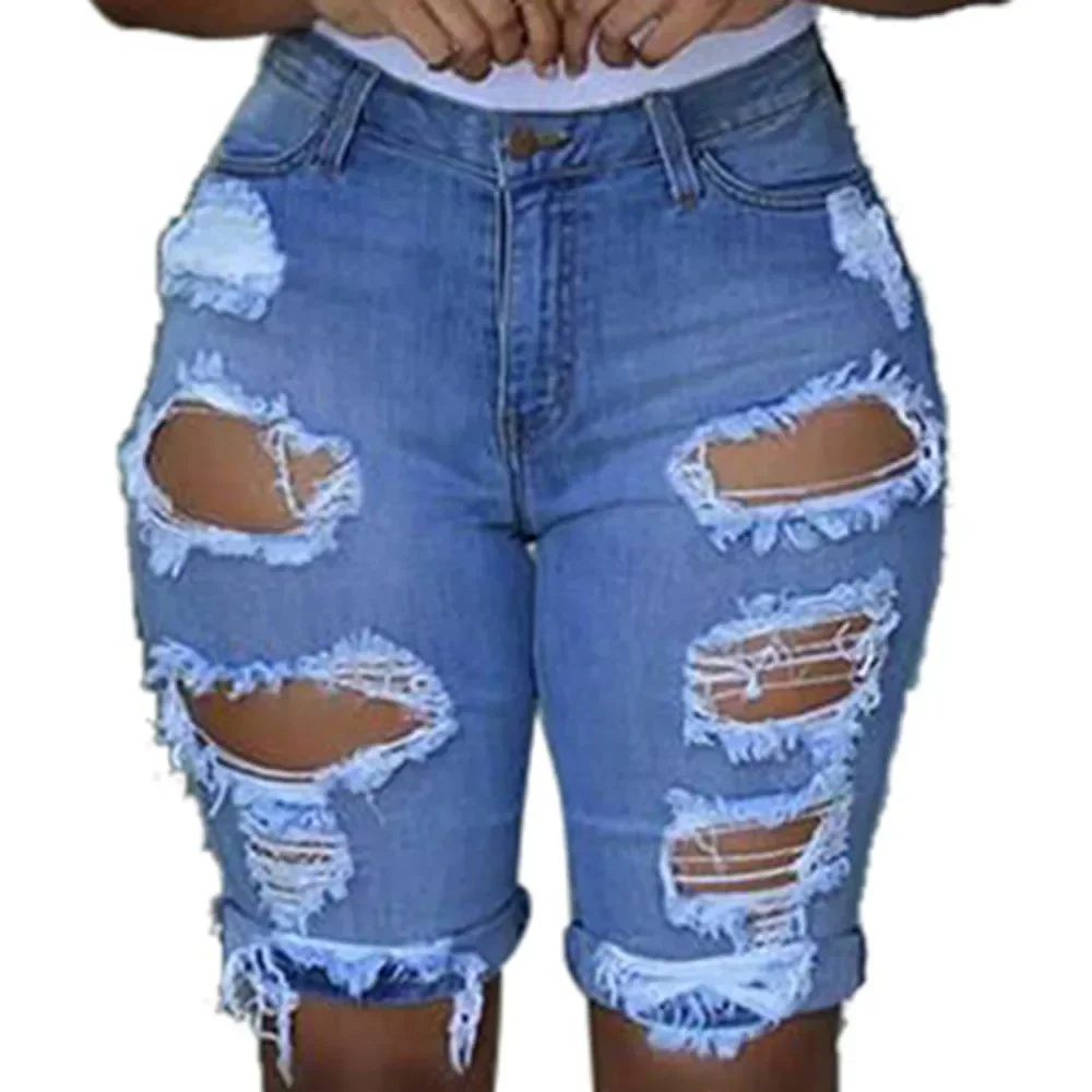 Women Denim Shorts Summer Destroyed Hole Jeans Fashion Casual Pants Short for Woman Pantalones Cortos Ripped Femme Ropa Mujer - Image 5