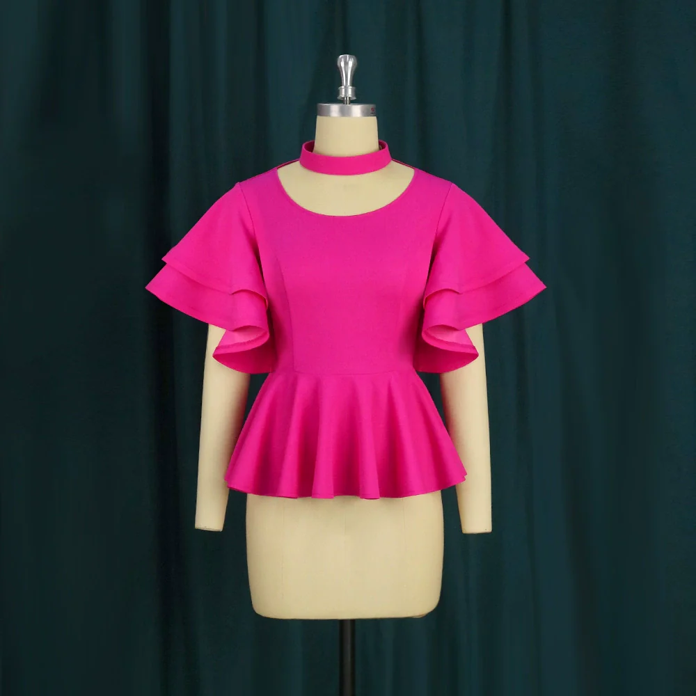 Women Fashion plus Size Ruffles Multi-Layer Top - Image 2