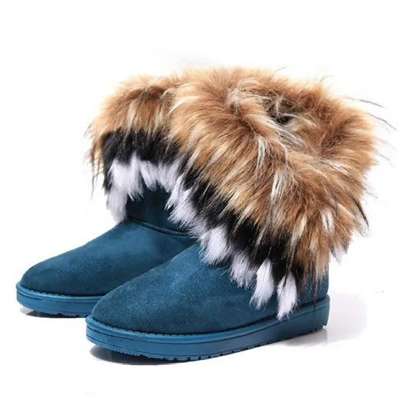 Women Fur Boots Ladies Winter Warm Ankle Boots For Women Snow Shoes Style Round-toe Slip On Female Flock Snow Boot Ladies Shoes - Image 8