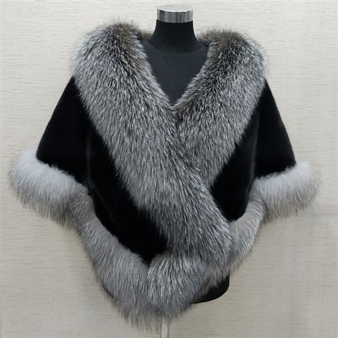 Women Sexy Fur Shoulder Wrap Bridal Shawls Winter Cape Female Jacket White Black Faux Fur Coat - Image 7