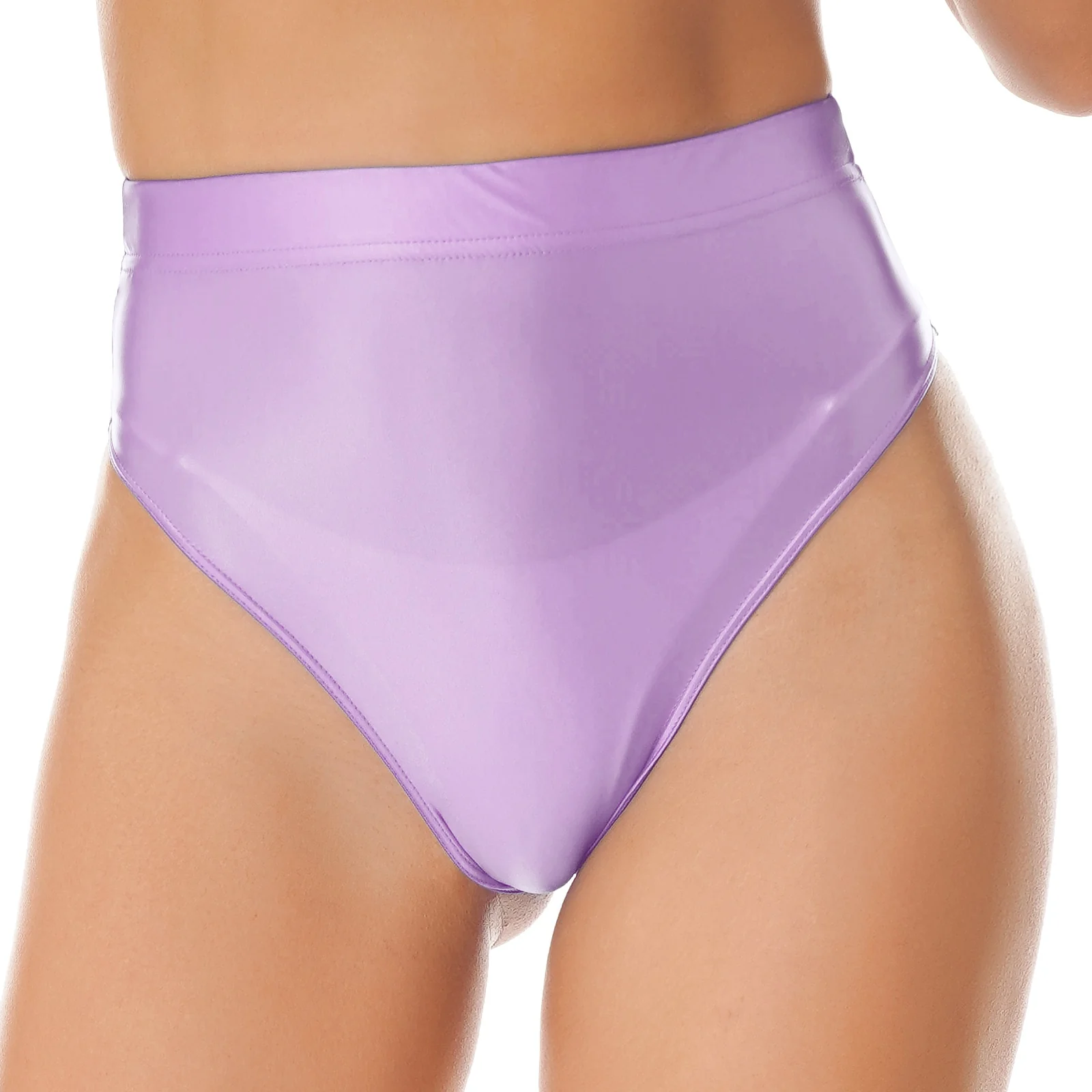Women Glossy Shorts Spandex Short Leggings Seamless Tight Smooth Elastic Shiny Biker Shorts - Image 18