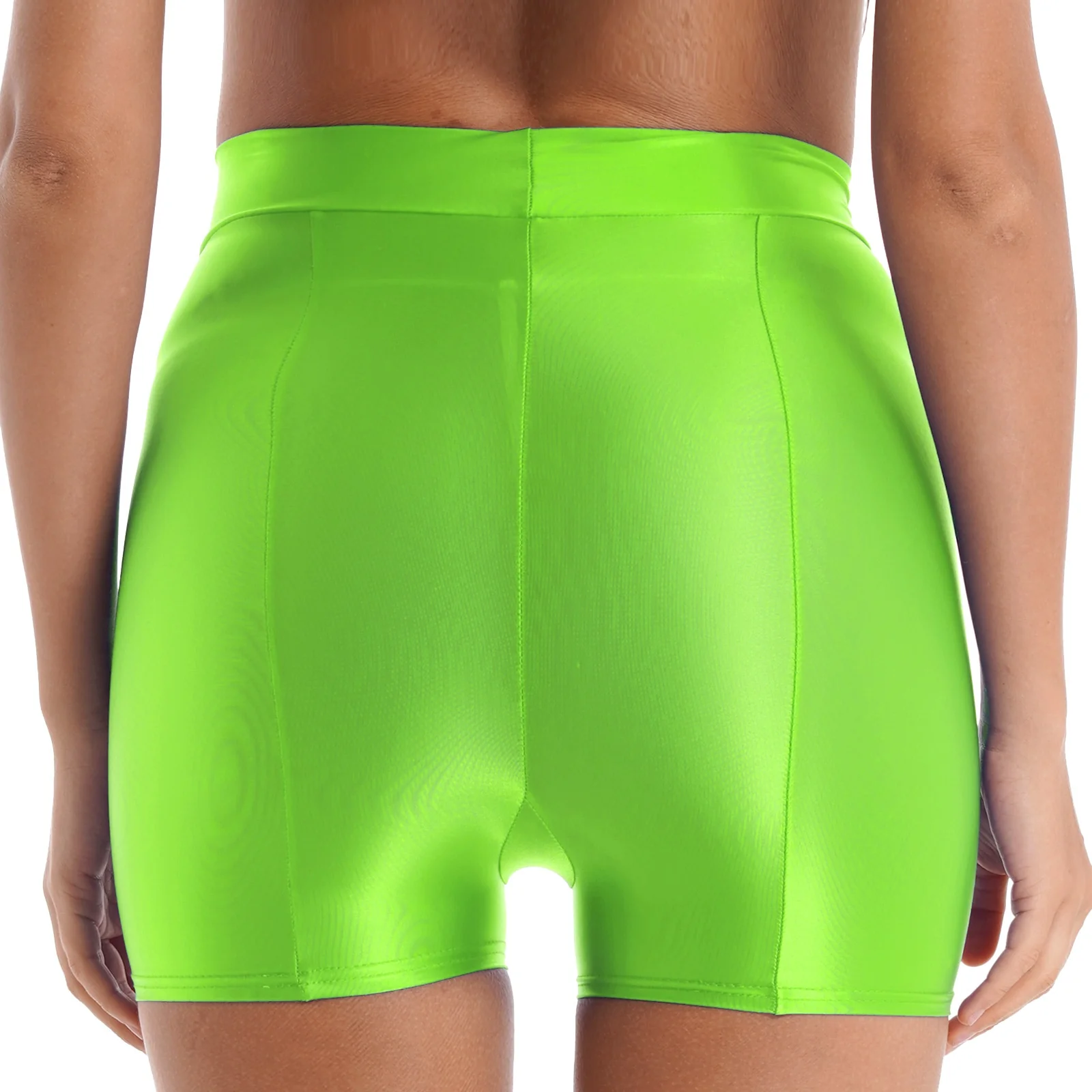 Women Glossy Shorts Spandex Short Leggings Seamless Tight Smooth Elastic Shiny Biker Shorts - Image 20