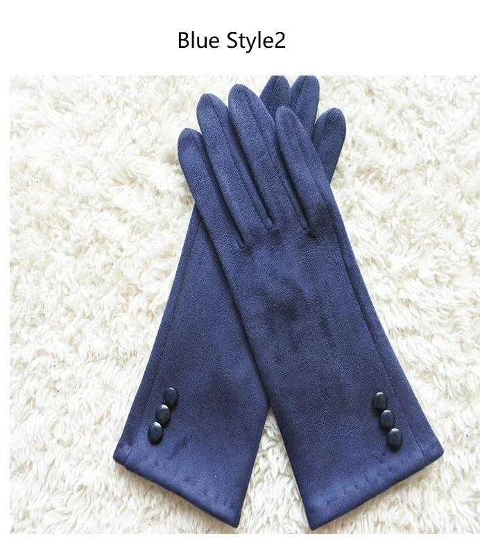 Women Gloves Winter Touch Screen 2021 New Long Style Suede Touch Screen Gloves Black Gray Composite Suede Fashion - Image 13