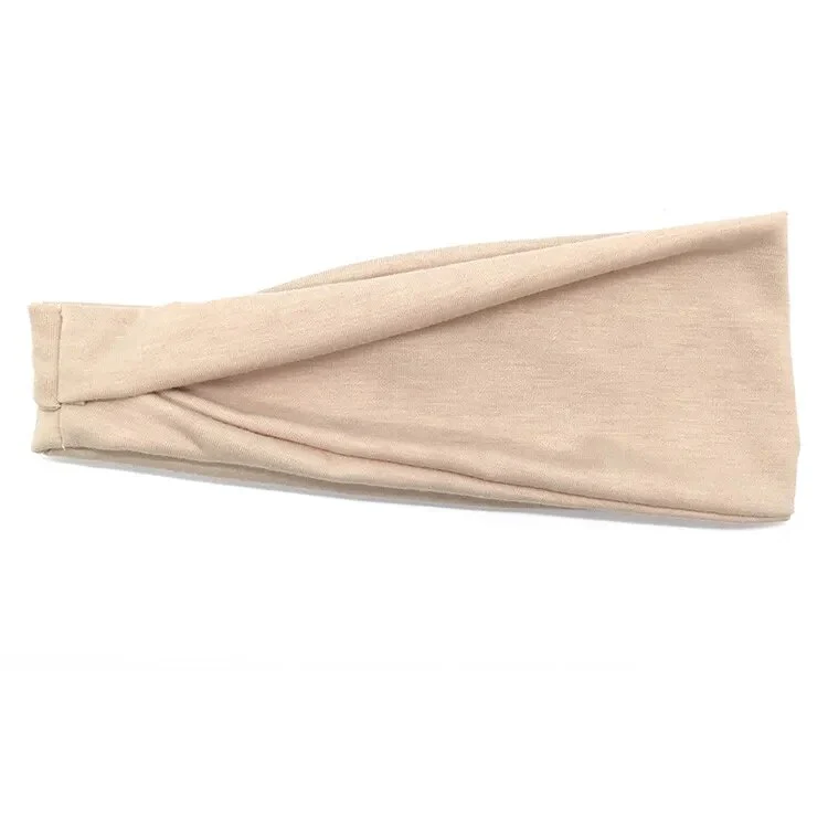 Women Headband Solid Color Wide Turban Twist Knitted Cotton Sport Yoga Hairband Twisted Knotted Headwrap Winter Hair Accessories - Image 19