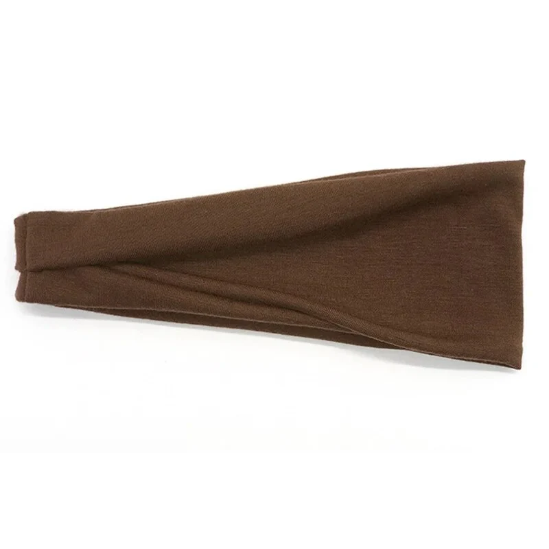 Women Headband Solid Color Wide Turban Twist Knitted Cotton Sport Yoga Hairband Twisted Knotted Headwrap Winter Hair Accessories - Image 4