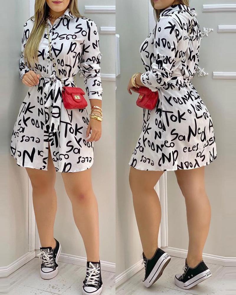 Women Long Sleeve V Neck Loose Blouse New Femal Ladies Sexy Letter Print  Dress Elegant Party Dress Office Lady Shirts Dress - Image 6