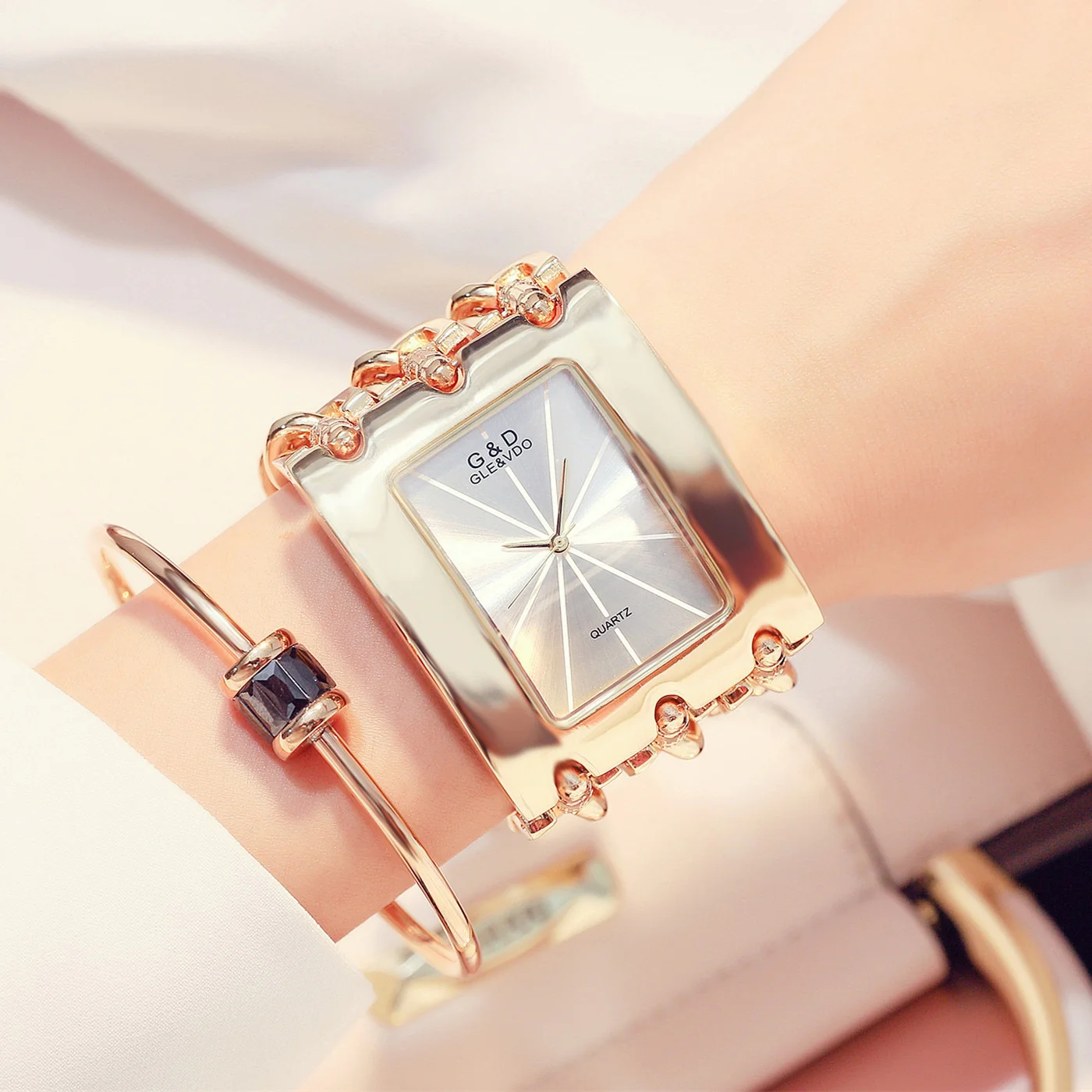 Women Luxury Brand Watch Dress Rhinestone Women Wristwatches Stylish Gold Female Watches - Image 10