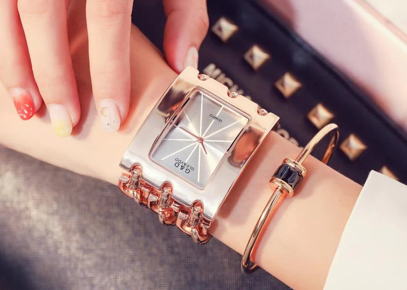 Women Luxury Brand Watch Dress Rhinestone Women Wristwatches Stylish Gold Female Watches - Image 12