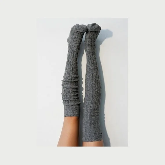 Women Over Knee Socks Fashion Female Sexy Stockings Warm Long Boot Knit Thigh-High Gray Khaki Blue Black - Image 8