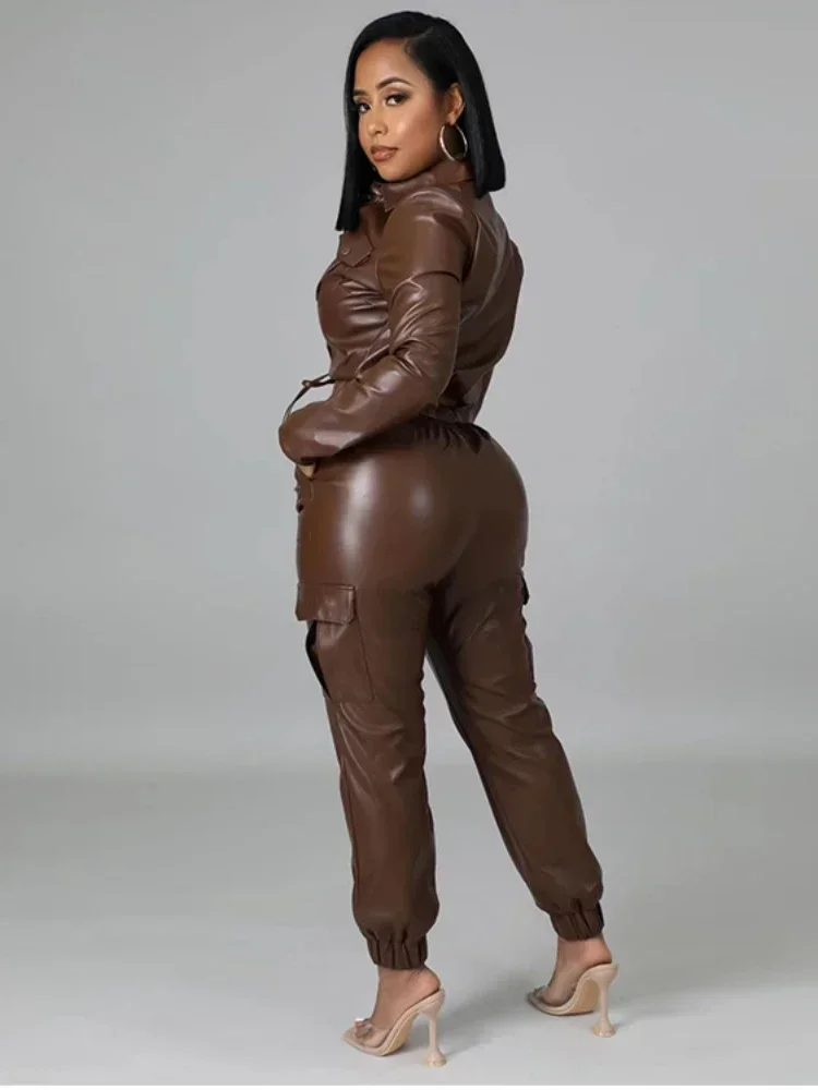 Women Pants Sets Two Piece Long Sleeve Cardigan Hidden Breasted Solid Zipper Fly Pencil Pants Slim Fit High Street Pockets - Image 5