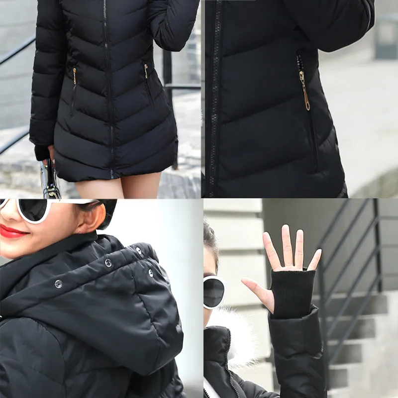 Women Parkas Winter Ladies Casual Long Coats Woman Jackets Winter Women Hooded Cotton Parkas Warm Coat Outwear 2020 plus size - Image 5