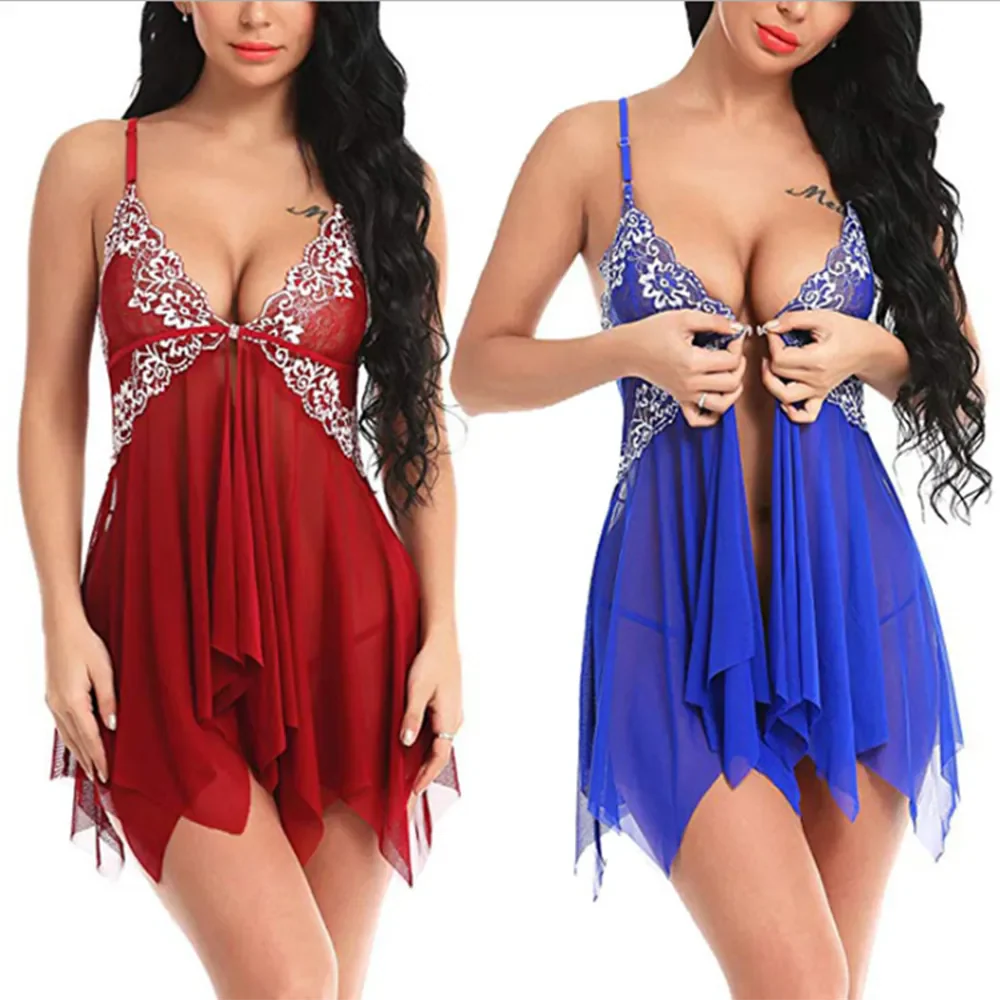 Women Sexy Nightwear See Through Plus Size S-XXXL Lace Nightgown Sleepwear Dress G-String Sexi Lingerie Robe Dropshipping - Image 11
