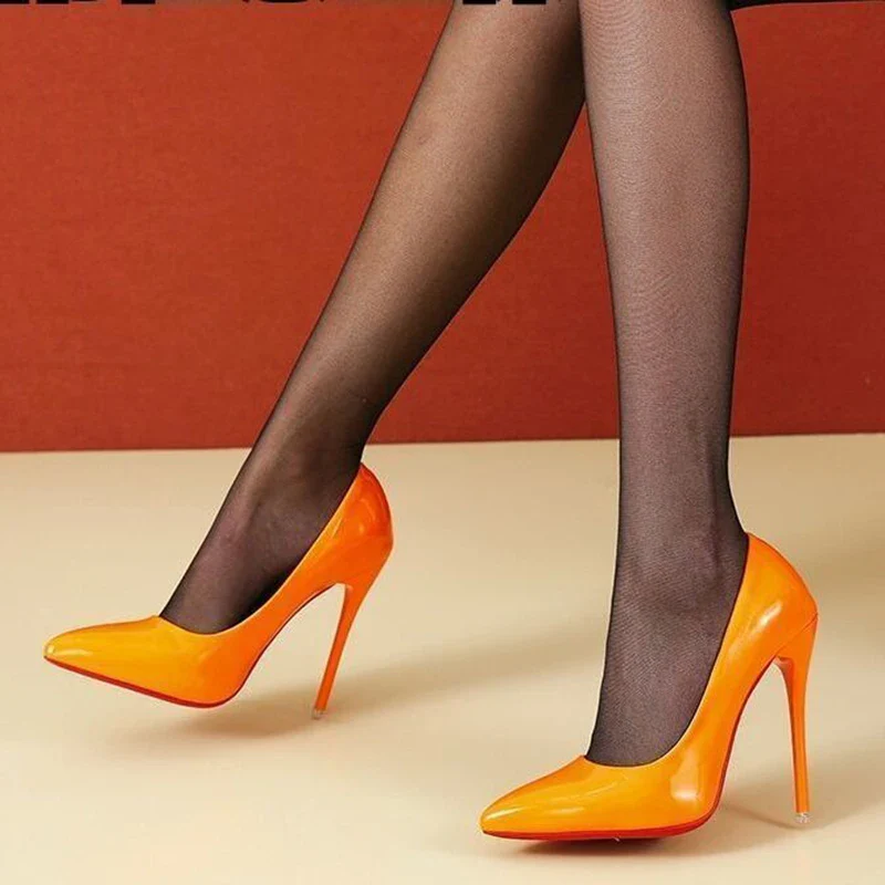 Women Shoes Pumps Office Lady Shoes Solid PU Pointed Head 12cm Super High Heel Thin Heels Party Sexy Strap Stiletto Women Heels - Image 4