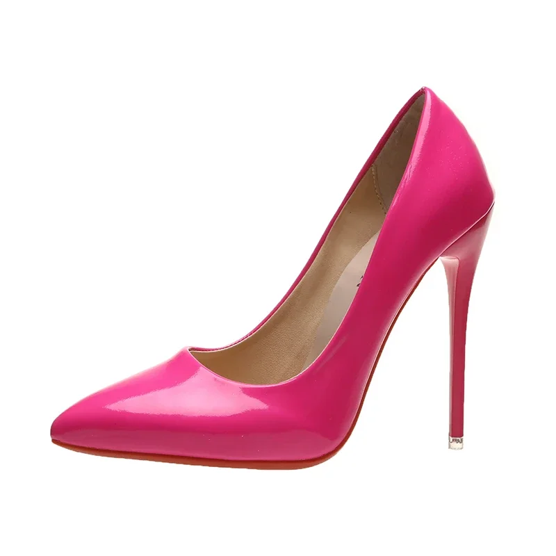 Women Shoes Red High Heels Sexy Pointed Toe 12cm Pumps Wedding Dress Shoes Nude Black Color Red Rubber Bottom High Heels - Image 11