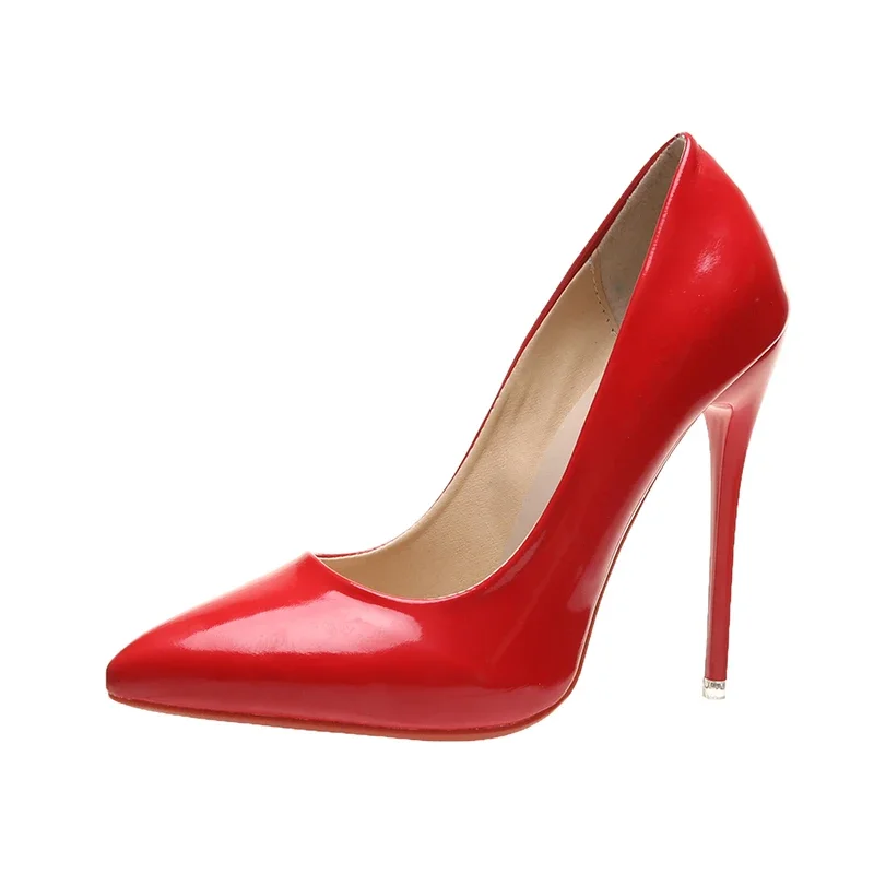 Women Shoes Red High Heels Sexy Pointed Toe 12cm Pumps Wedding Dress Shoes Nude Black Color Red Rubber Bottom High Heels - Image 13