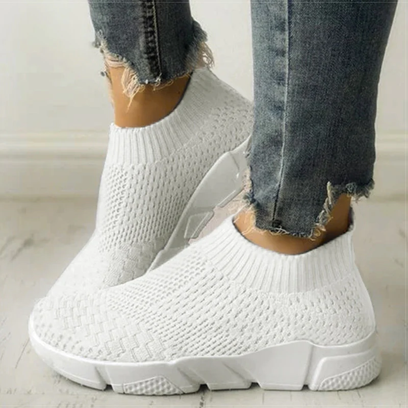 Women Shoes Slip On White Sneakers For Women Vulcanize Shoes - Image 2