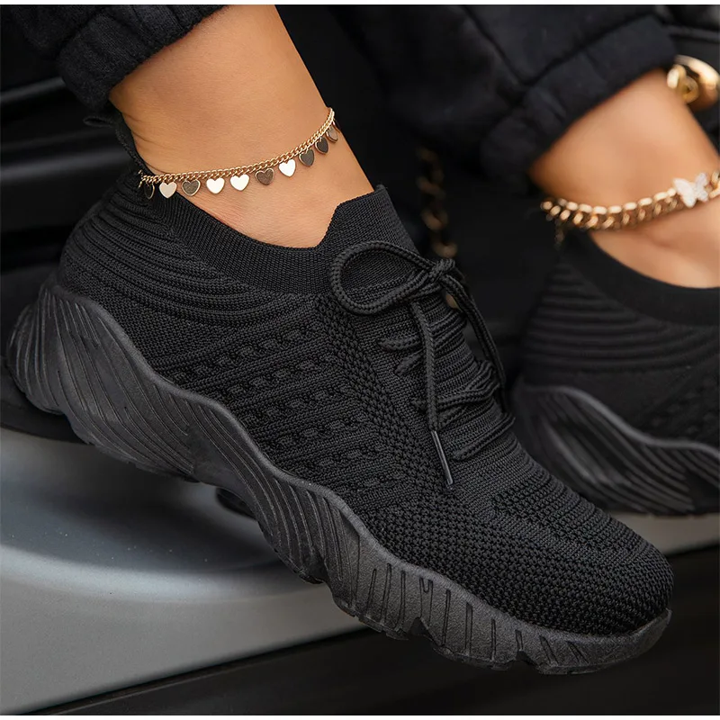 Women Sneakers Breathable Casual Women Sports Shoes Lace Up Ladies Flats Female Summer Vulcanized Running Zapatillas De Mujer - Image 5