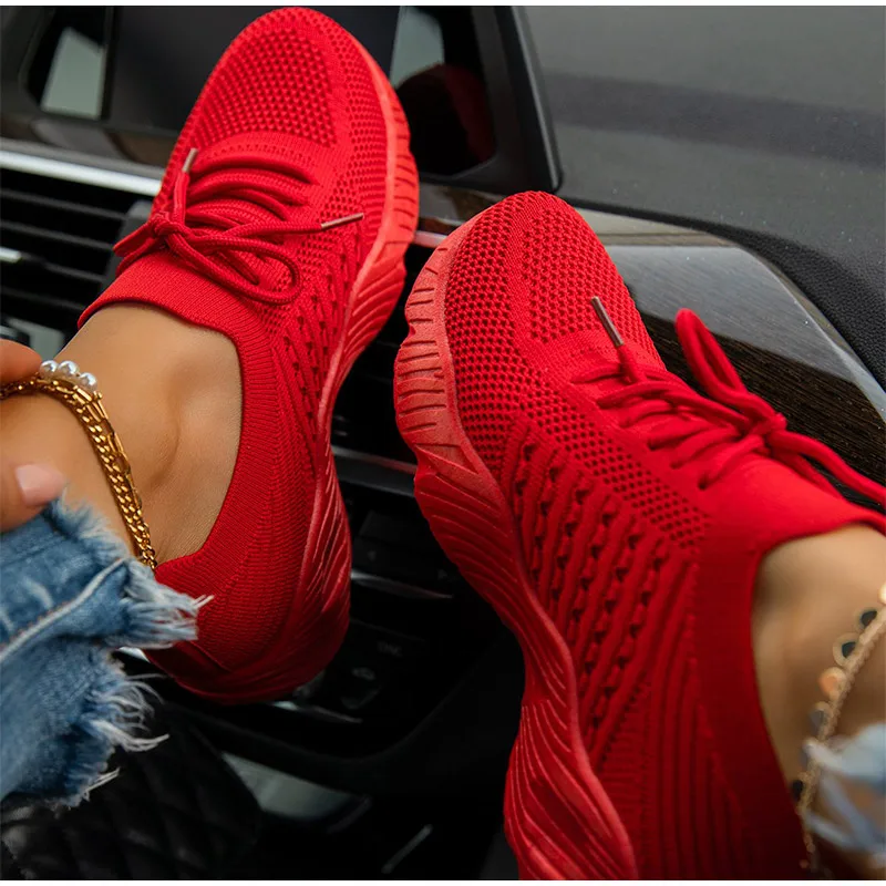 Women Sneakers Breathable Casual Women Sports Shoes Lace Up Ladies Flats Female Summer Vulcanized Running Zapatillas De Mujer - Image 6