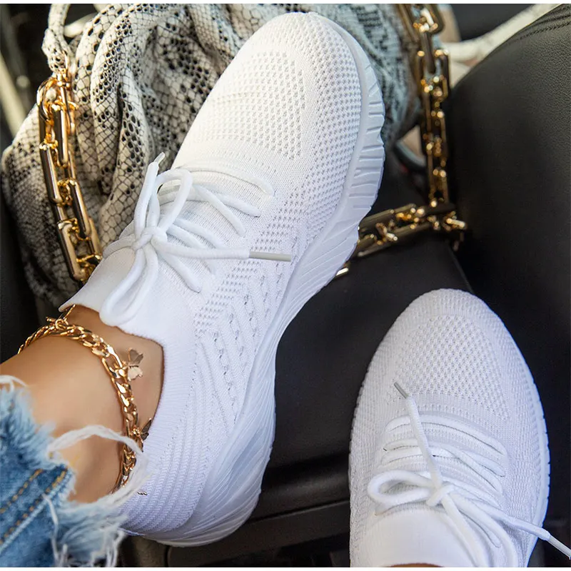 Women Sneakers Breathable Casual Women Sports Shoes Lace Up Ladies Flats Female Summer Vulcanized Running Zapatillas De Mujer - Image 7