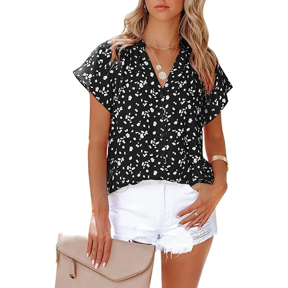 Women Summer Elegant Ruffles Sleeveless Polka Pot Lace Up Tie Bow Blouses and Shirts Casual Oversize Tops Sexy Pullover Tunic - Image 11