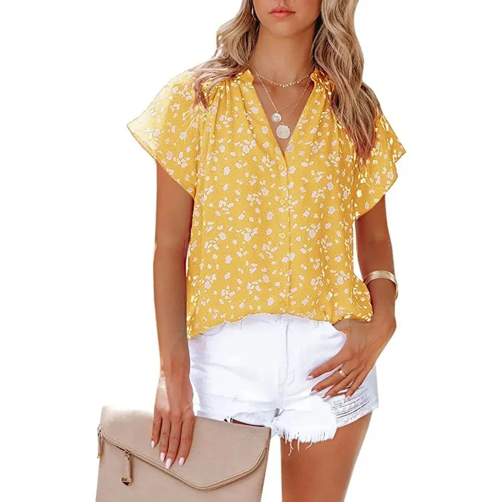 Women Summer Elegant Ruffles Sleeveless Polka Pot Lace Up Tie Bow Blouses and Shirts Casual Oversize Tops Sexy Pullover Tunic - Image 13