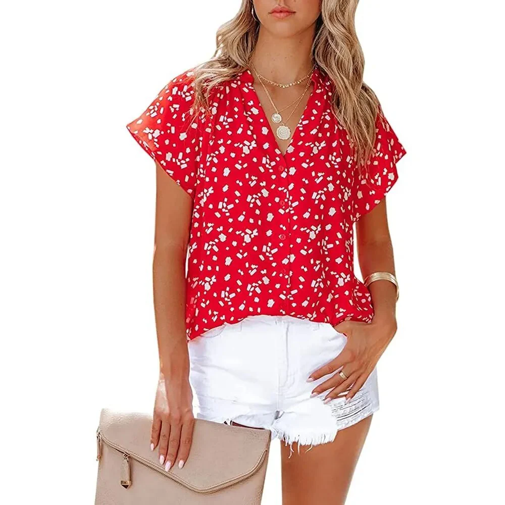 Women Summer Elegant Ruffles Sleeveless Polka Pot Lace Up Tie Bow Blouses and Shirts Casual Oversize Tops Sexy Pullover Tunic - Image 15