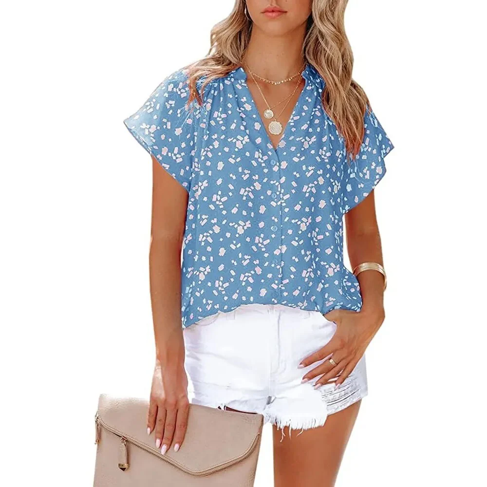 Women Summer Elegant Ruffles Sleeveless Polka Pot Lace Up Tie Bow Blouses and Shirts Casual Oversize Tops Sexy Pullover Tunic - Image 8