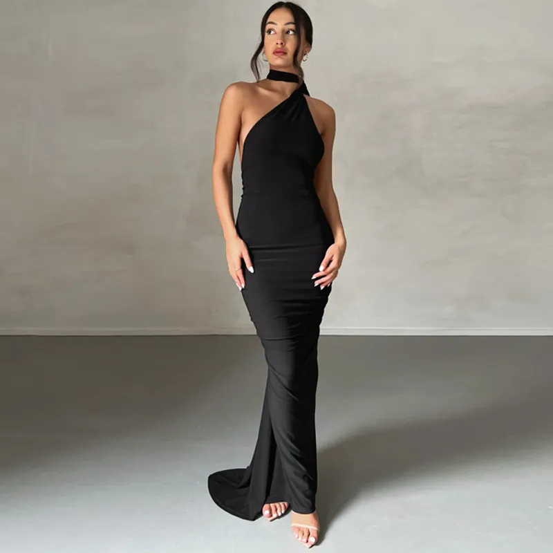 Women Summer Solid Maxi Long Dress Elegant Casual Fashion Office Lady Party sexy Sleeveless Bodycon Slim Pullover Dress New 2023 - Image 5