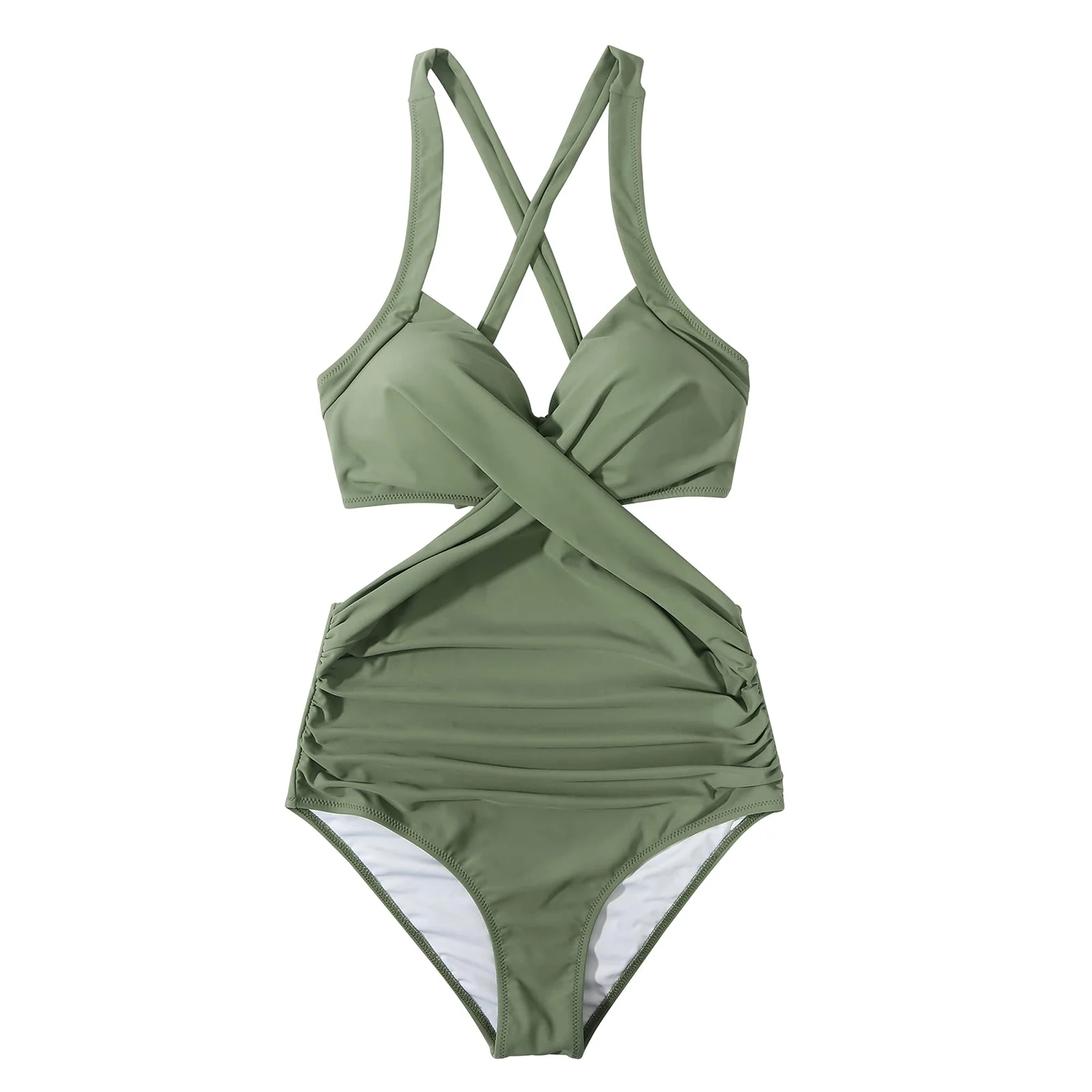 Women Swimming Bodysuit with Leopard Print, Hollow Skinny Fit High Waist Summer Clothing - Image 11