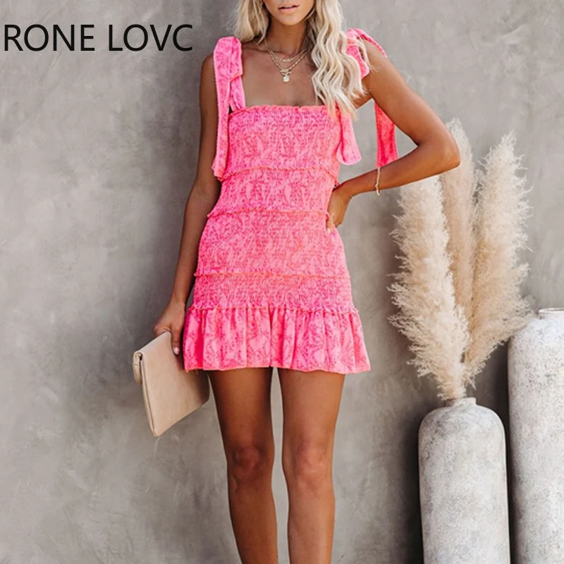 Women Tiered Ruffle Ruched Cami Dress Casual Dress Elegant Fashion Chic Dress - Image 2