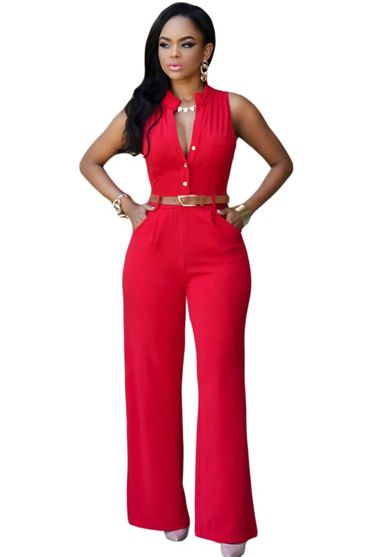 Women v-neck wide leg pants rompers women jumpsuit sexy jumpsuits for women women's jumpsuits female clothes - Image 3