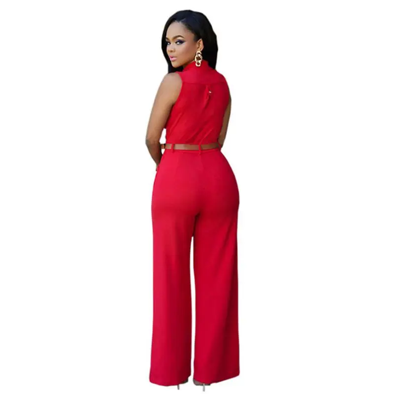 Women v-neck wide leg pants rompers women jumpsuit sexy jumpsuits for women women's jumpsuits female clothes - Image 4
