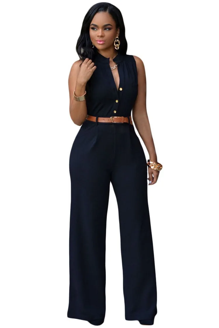 Women v-neck wide leg pants rompers women jumpsuit sexy jumpsuits for women women's jumpsuits female clothes - Image 5